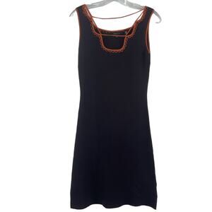 BCBGMAXAZRIA VTG Brown Orange Knit Mini Dress Women’s Small Rayon/Nylon Preowned